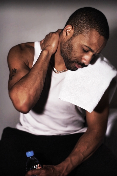 Neck and shoulder pain treated with sports massage